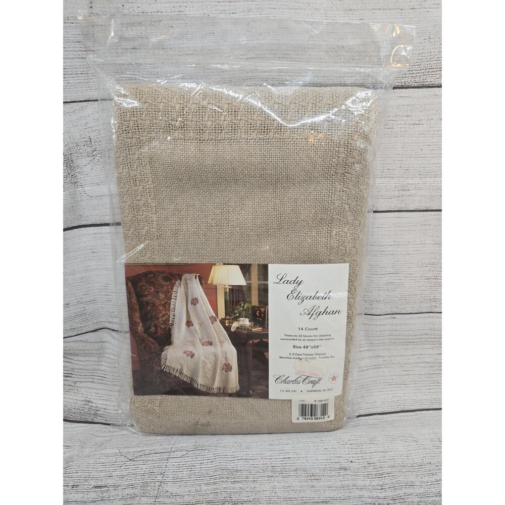 Charles Craft Lady Elizabeth Afghan 14 count 48" X 58"